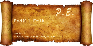 Paál Erik névjegykártya